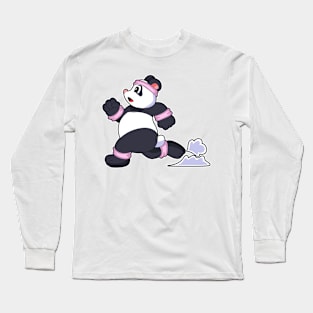 Panda as Runner at Running Long Sleeve T-Shirt